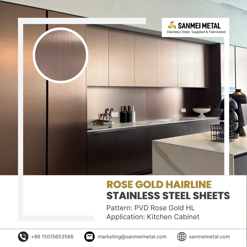 rose-gold-hairline-sheet-kitchen-cabinet