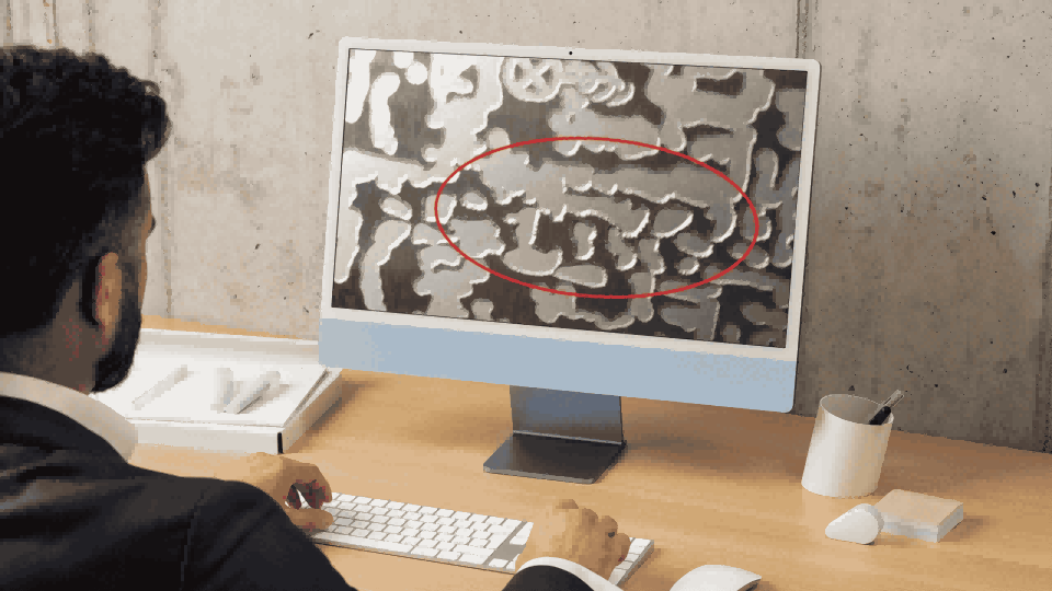 defective product of etched stainless steel sheet
