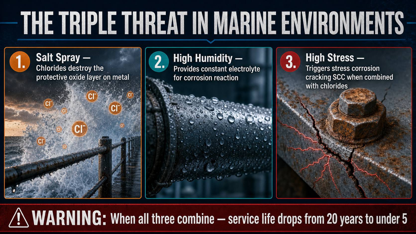 THE TRIPLE THREAT IN MARINE ENVIRONMENTS