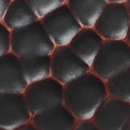 Deep hammered stainless steel sheet in black copper finish