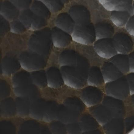Deep hammered stainless steel sheet in black titanium