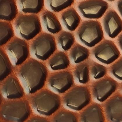 Polygon hammered stainless steel sheet in copper bronze finish
