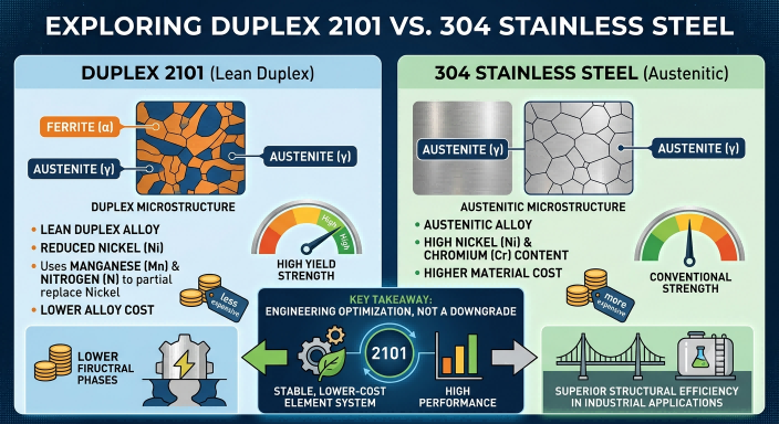 duplex2101vs304stianless steel