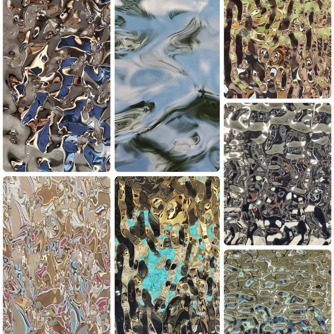 water ripple embossed stainlees steel sheet in multiple colors