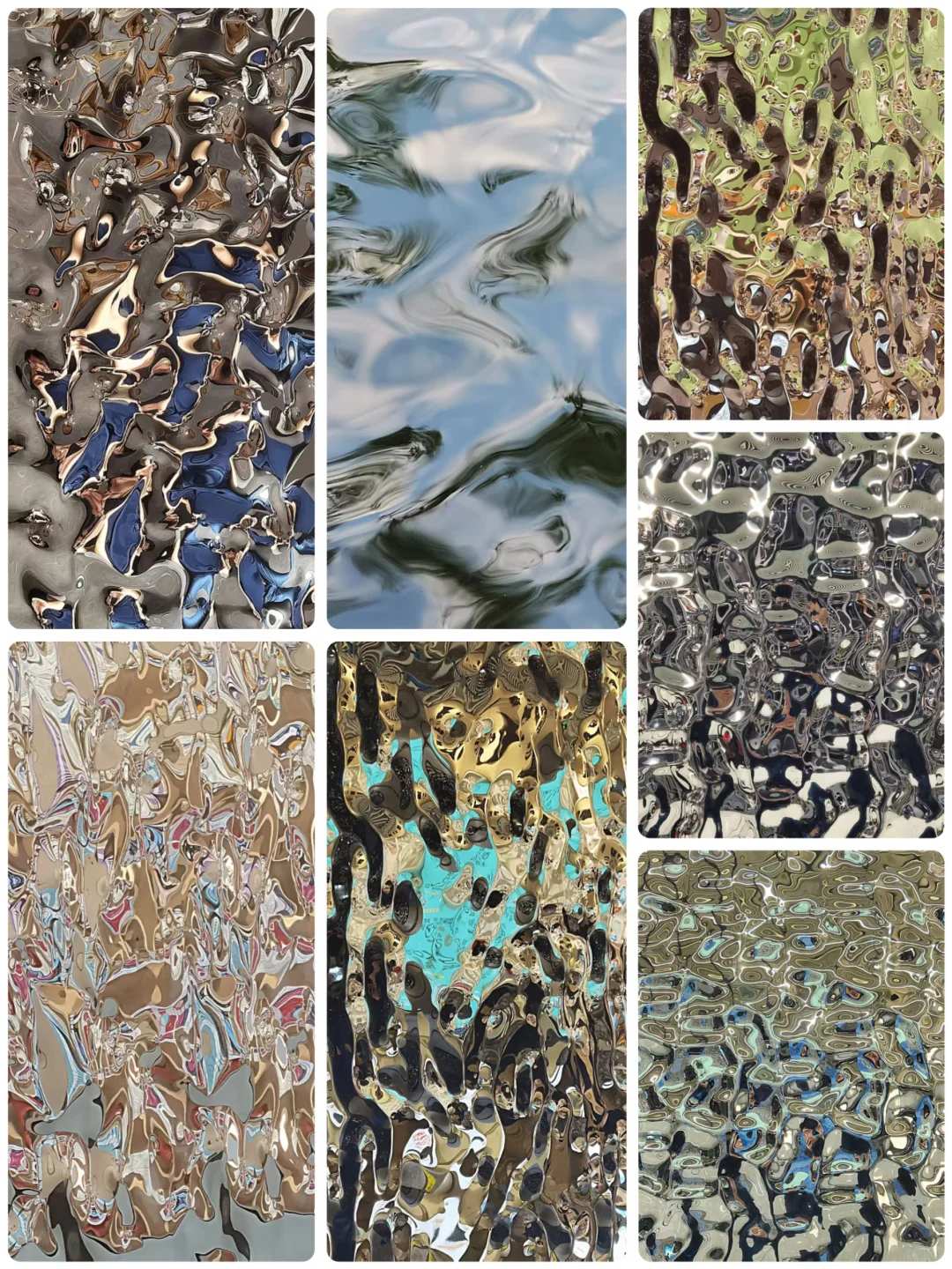 water ripple embossed stainlees steel sheet in multiple colors