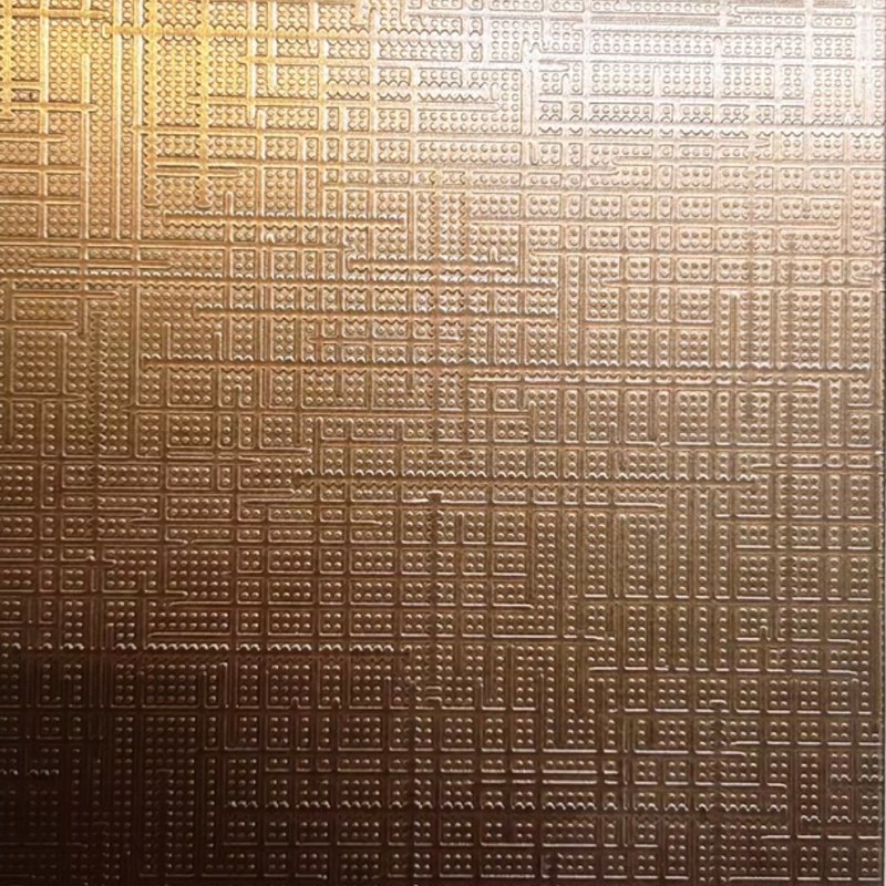 Etched Linen Antique Bronze Gold Stainless Steel Sheet