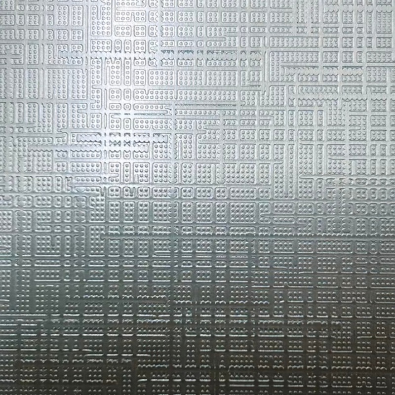 Etched Linen Pattern Elegant Grey Stainless Steel Sheet