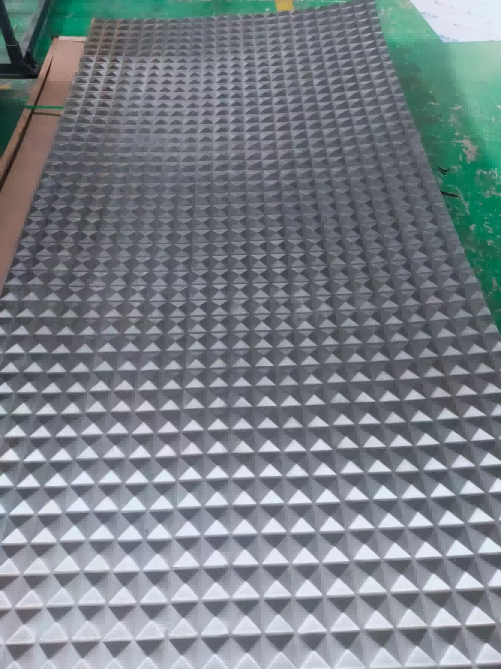 Large diamond pyramid embossed textured stainless steel sheet in mill finish