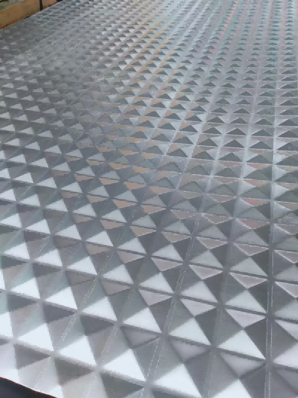 Large diamond pyramid embossed textured stainless steel sheet in mill finish5