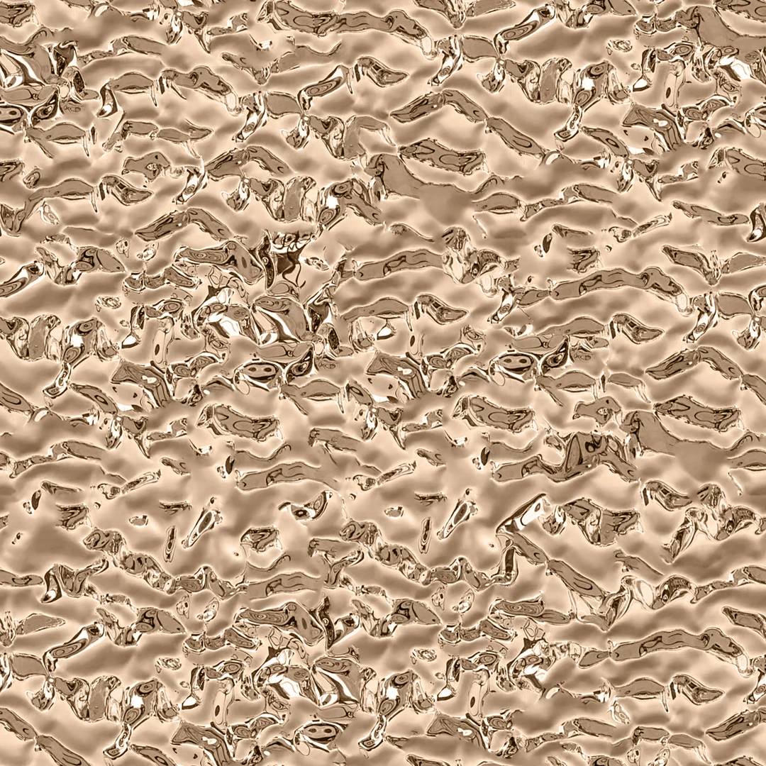 Medium Water Ripple Embossed Stainless Steel Sheet​ – Champagne Gold