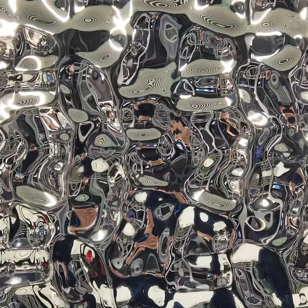 Shallow Water Ripple Embossed Stainless Steel Sheet​ – Silver & Black
