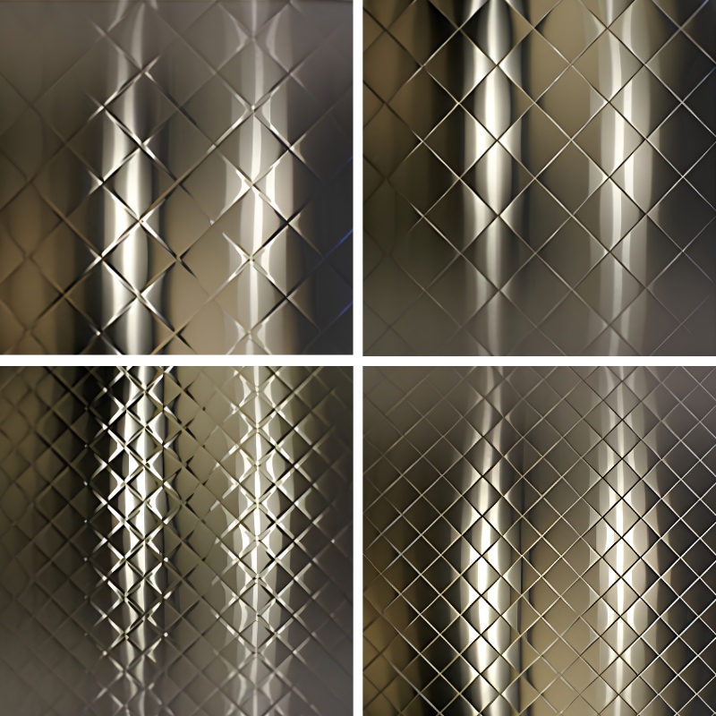quilted diamond embossed stainless steel sheets in four cells