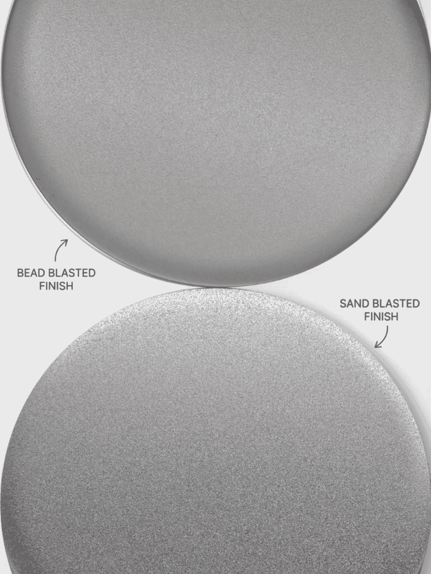 Surface Difference between Bead Blasted and Sand Blasted Stainless Steel (2)