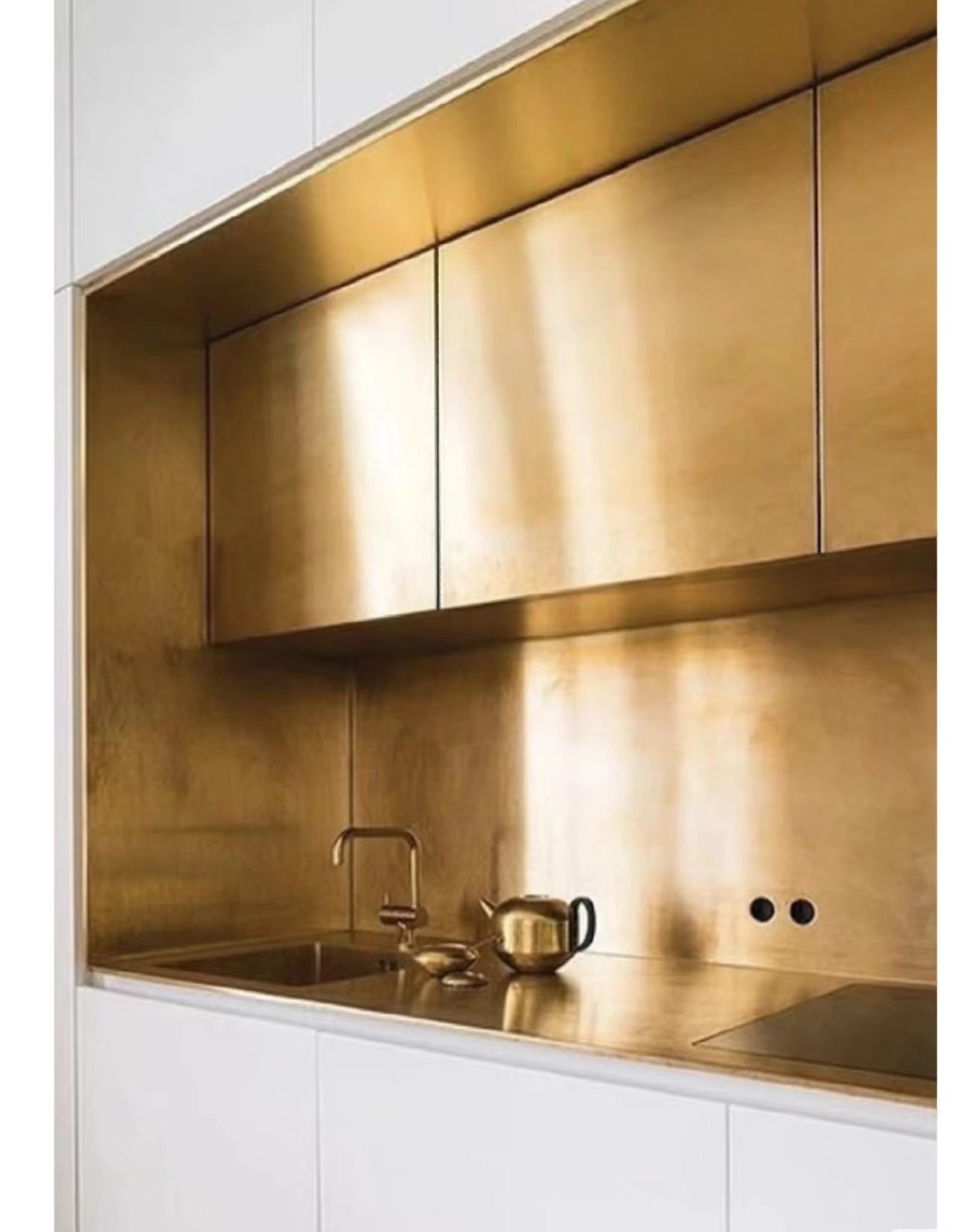 brass brushed stianless steel cabinet