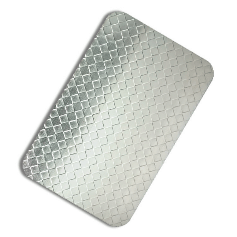 Muted Grey-green Embossed Mosaic Diamond Stainless Steel Sheet