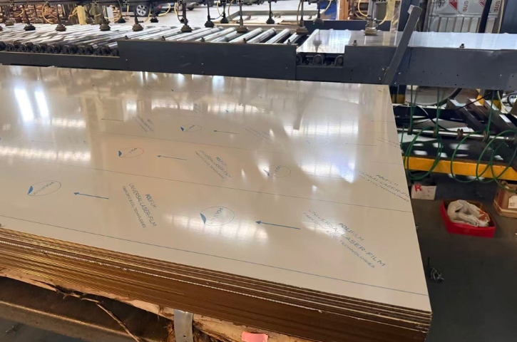 Laser-cutting film, 316L PVD bronze facade sheets