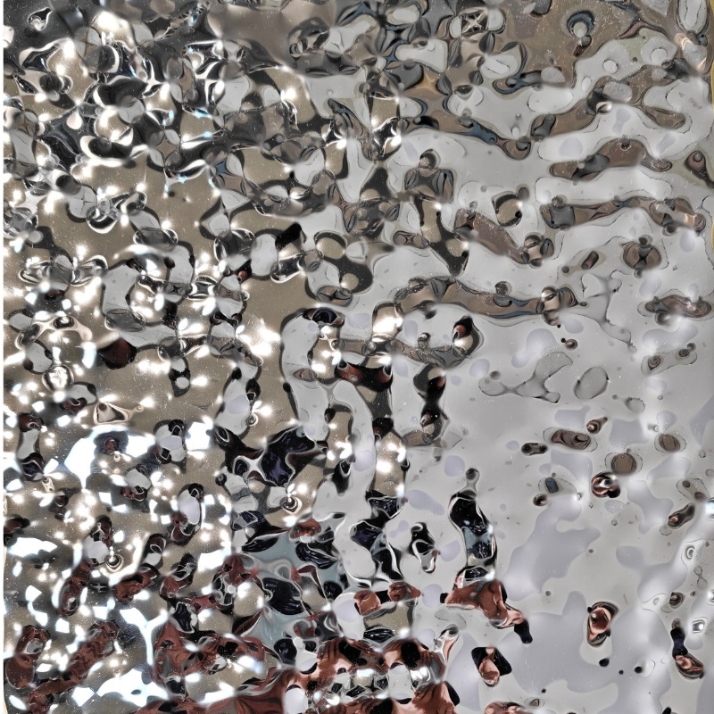 Silver Random Deep Water Ripple Stainless Steel Sheet S26WT-03