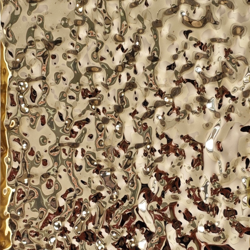 Titanium Gold Random Deep Water Ripple Stainless Steel Sheet S26WT-12