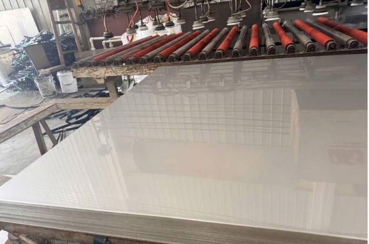 Cut to length & leveling, 316L PVD bronze facade sheets