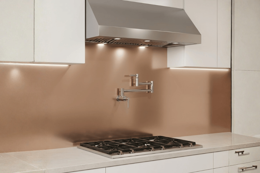 bronze stainless steel backsplash
