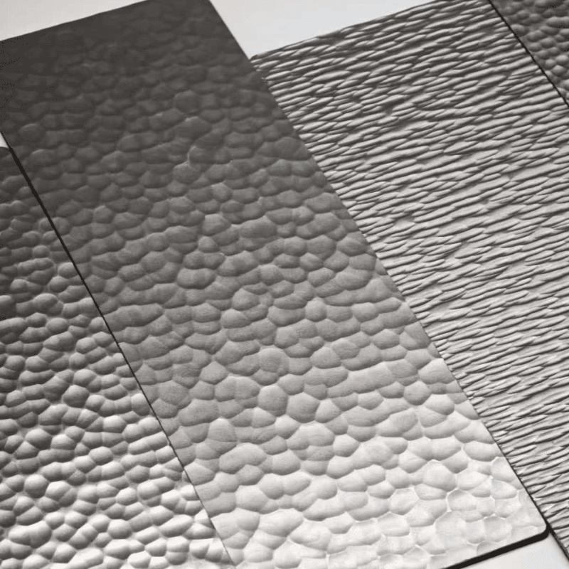 silver hammered metal stainless steel sheet